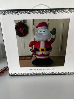 NIB Kirklands Christmas Collection 60” LED Inflatable Santa